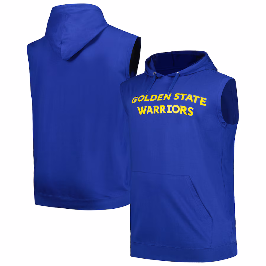 Men's Golden State Warriors Fanatics Royal Big & Tall Jersey Muscle Pullover Hoodie - Ujersey