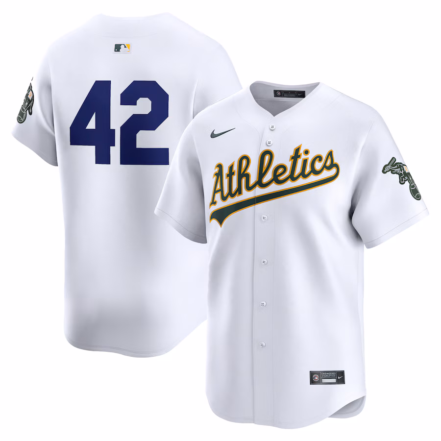 Men's Oakland Athletics  Nike White 2024 Jackie Robinson Day Home Limited Jersey - Ujersey NFL Shop