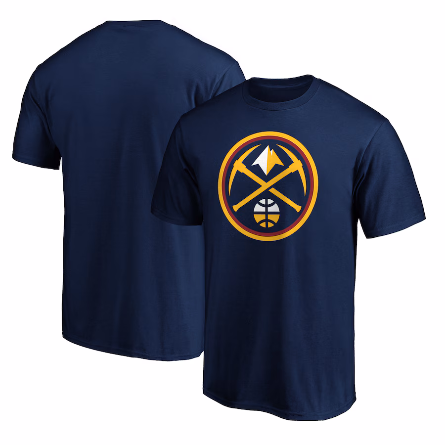 Men's Denver Nuggets Navy Team Primary Logo T-Shirt - Ujersey NFL Shop