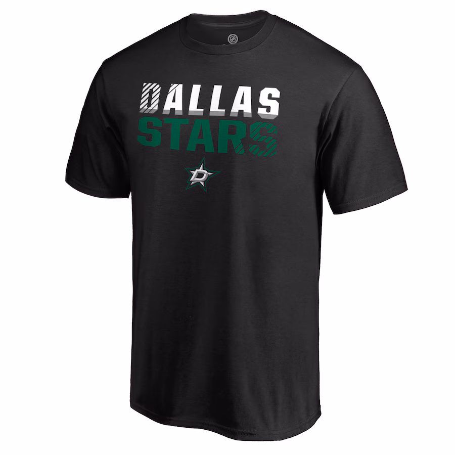 Men's Dallas Stars Black Iconic Collection Fade Out T-Shirt - Ujersey NFL Shop