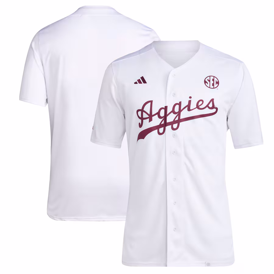 Men's adidas White Texas A&M Aggies Team Baseball Jersey - Ujersey NFL Shop