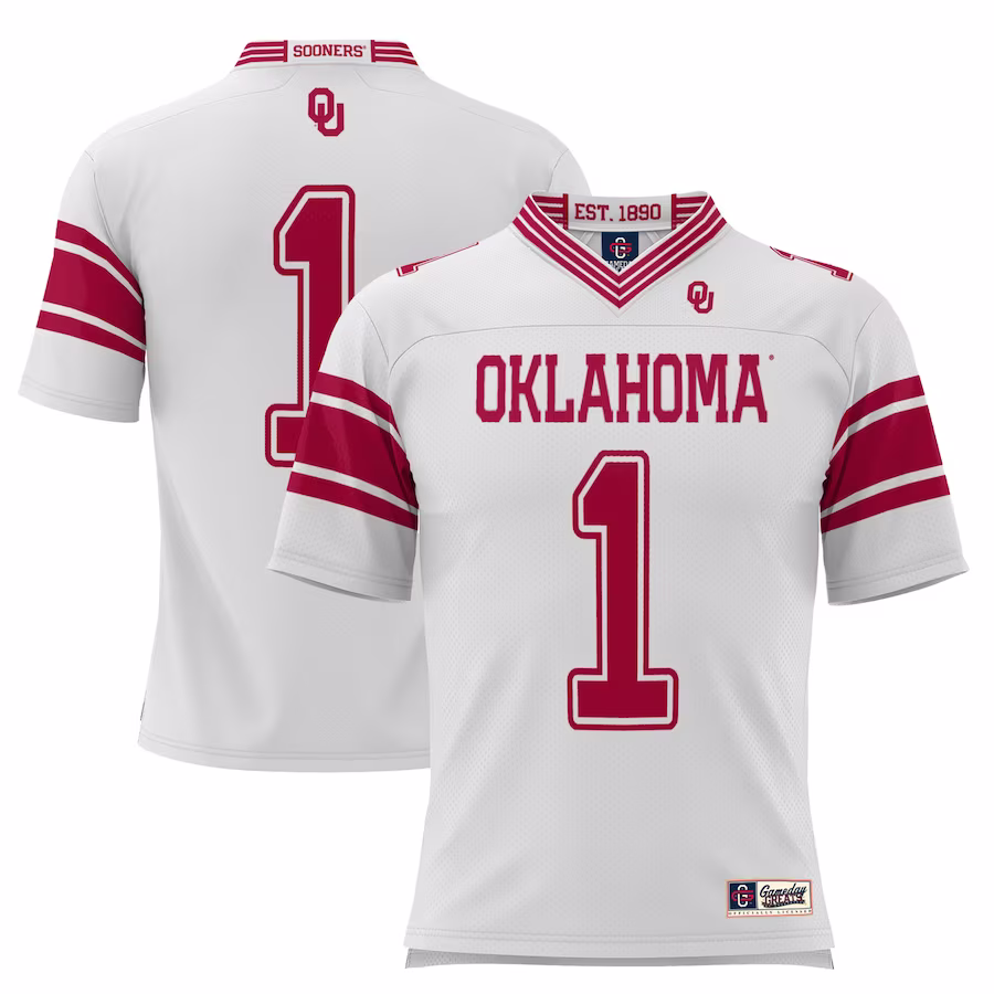 #1 Oklahoma Sooners GameDay Greats Football Jersey - White - Ujersey NFL Shop