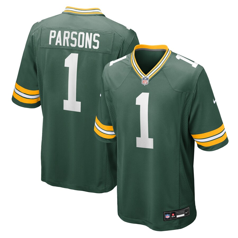Men's Green Bay Packers Micah Parsons Nike Green Game Player Jersey - Ujersey NFL Shop