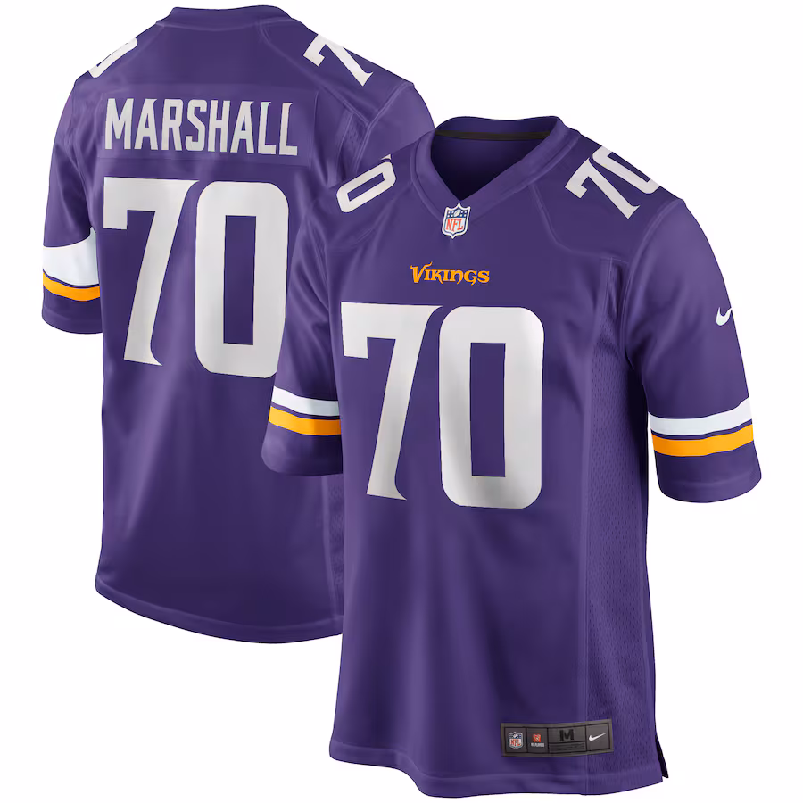 Men's Minnesota Vikings Jim Marshall Nike Purple Game Retired Player Jersey - Ujersey NFL Shop