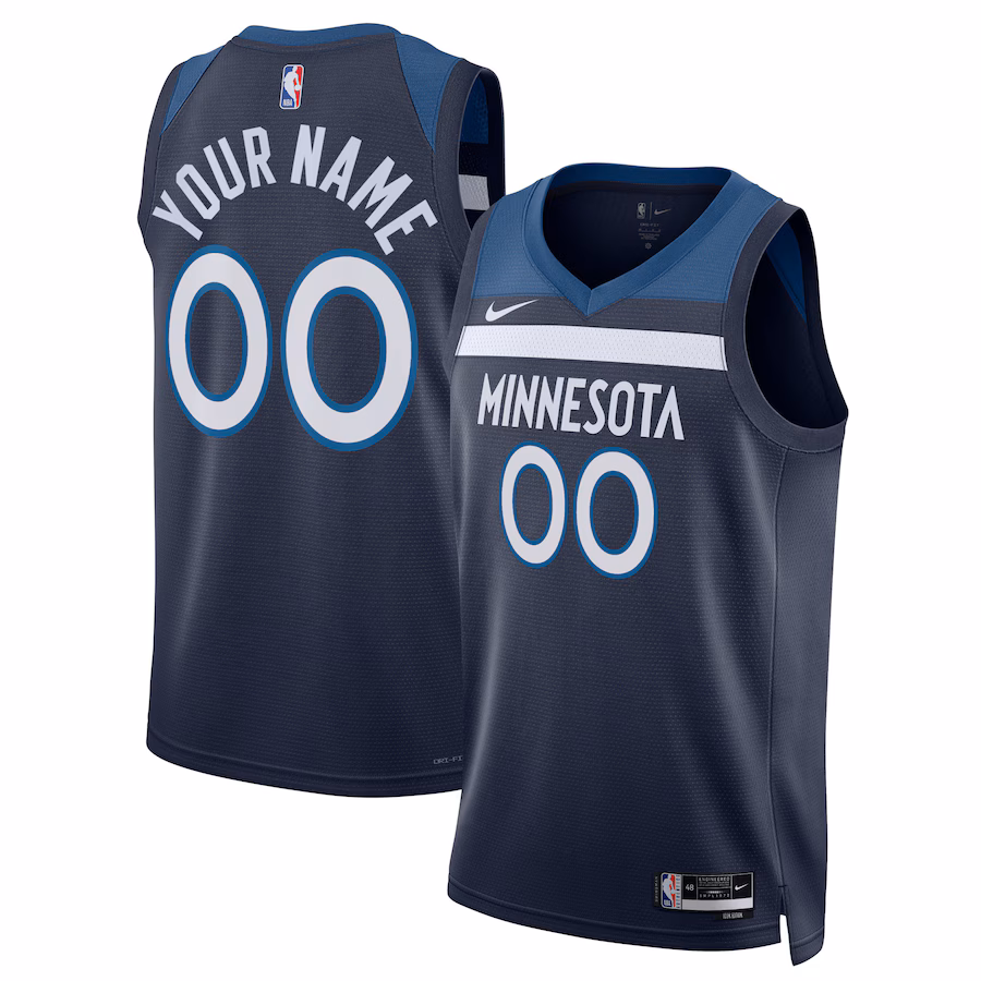 Unisex Minnesota Timberwolves Nike Navy Swingman Custom Jersey - Icon Edition - Ujersey NFL Shop