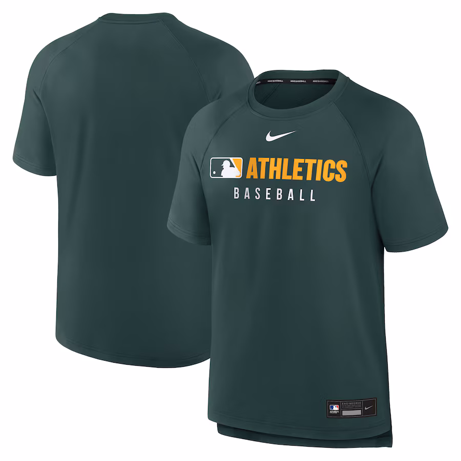 Men's Athletics Nike Green Authentic Collection Pregame Raglan Performance T-Shirt - Ujersey