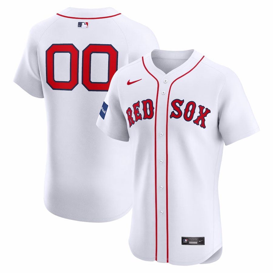 Men's Boston Red Sox Nike White Home Elite Custom Patch Jersey - Ujersey NFL Shop