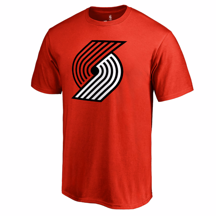Men's Portland Trail Blazers Red Primary Logo T-Shirt - Ujersey NFL Shop