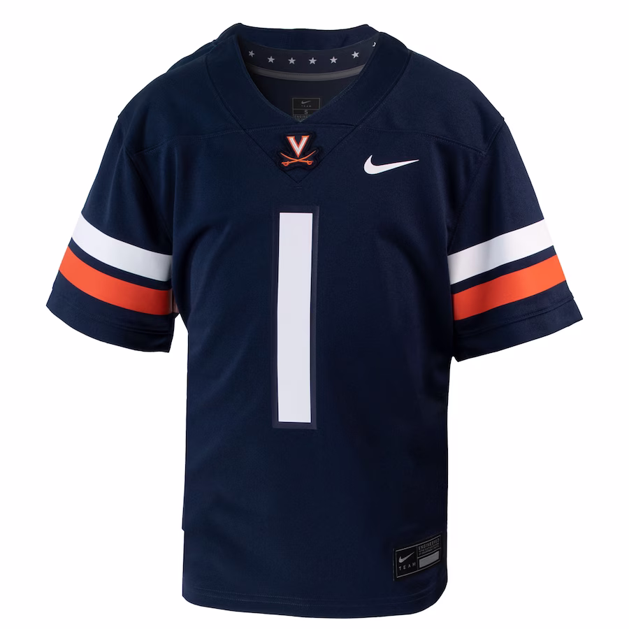 #1 Virginia Cavaliers Nike Youth 1st Armored Division Old Ironsides Untouchable Football Jersey - Navy - Ujersey NFL Shop