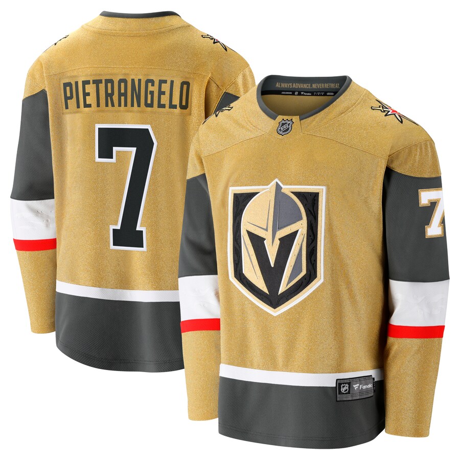 Men's Vegas Golden Knights Alex Pietrangelo Fanatics Gold Home Breakaway Jersey - Ujersey NFL Shop