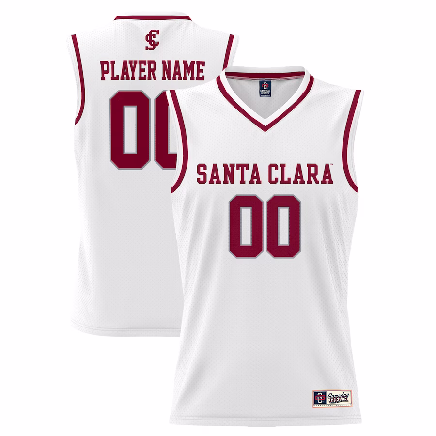 Santa Clara Broncos GameDay Greats Youth NIL Pick-A-Player Lightweight Basketball Jersey - White - Ujersey