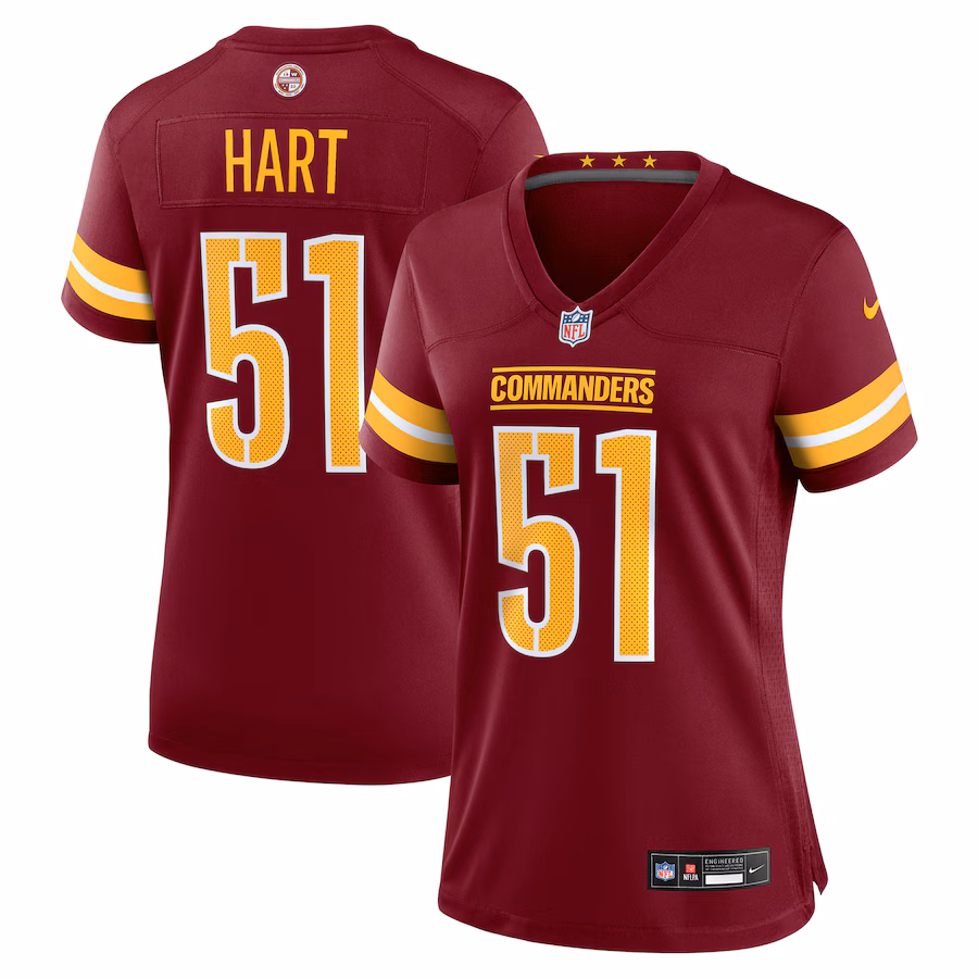Women's Washington Commanders Bobby Hart Nike Burgundy Team Game Jersey - Ujersey NFL Shop