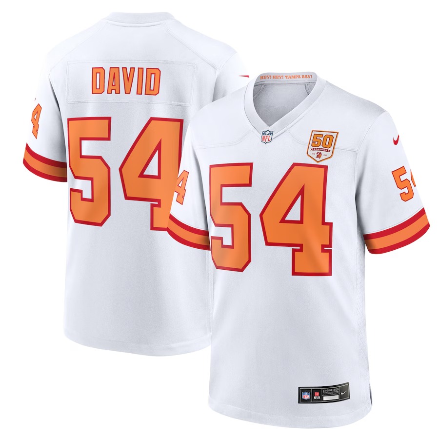 Men's '76 Tampa Bay Buccaneers Lavonte David Nike White 50th Season Game Jersey - Ujersey NFL Shop