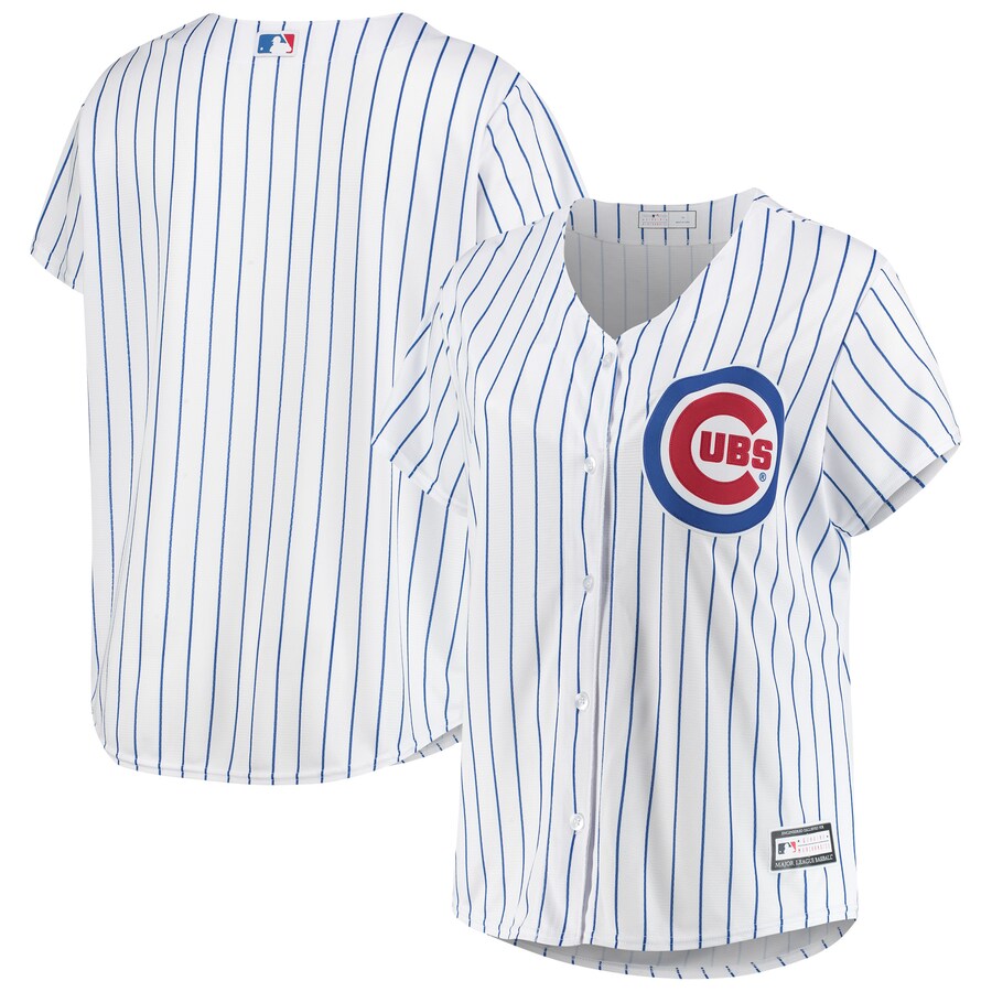 Women's Chicago Cubs White Plus Size Sanitized Replica Team Jersey - Ujersey NFL Shop