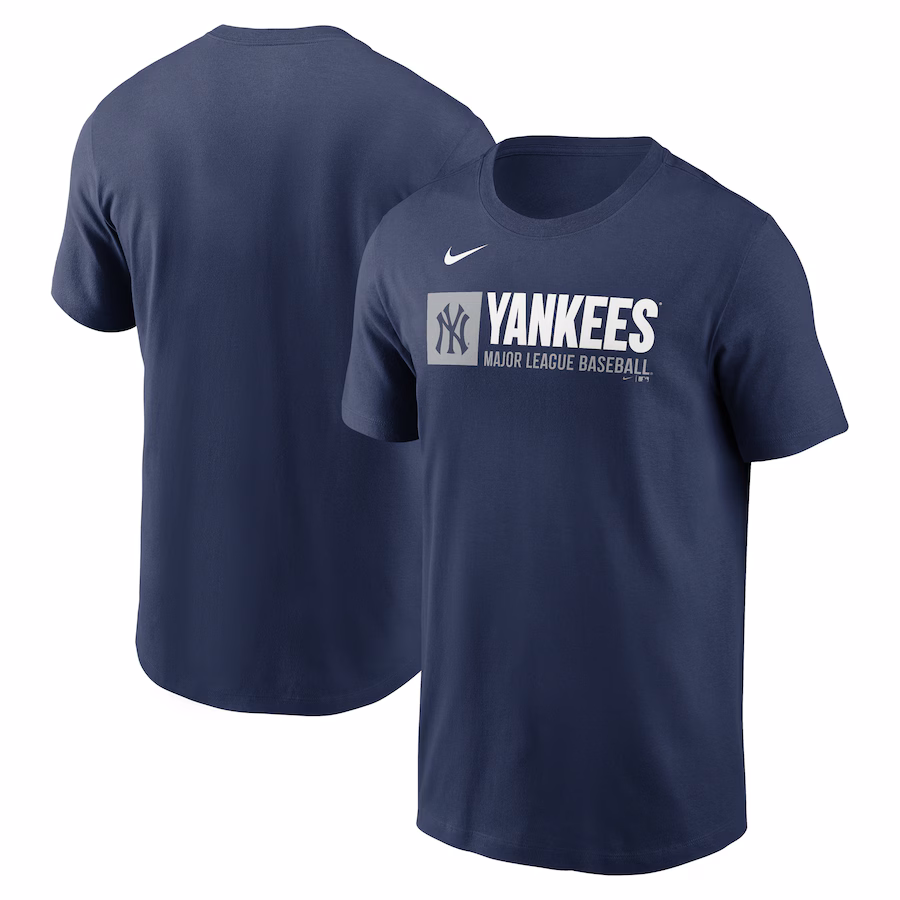 Men's New York Yankees Nike Navy Team Block T-Shirt - Ujersey
