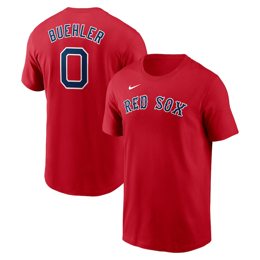 Men's Boston Red Sox Walker Buehler Nike Red Fuse Name & Number T-Shirt - Ujersey