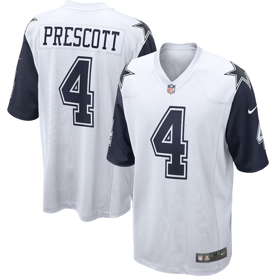 Men's Dallas Cowboys Dak Prescott Nike White Alternate Game Jersey - Ujersey NFL Shop