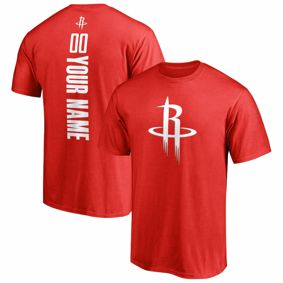 Men's Houston Rockets Red Playmaker Personalized Name & Number T-Shirt - Ujersey NFL Shop