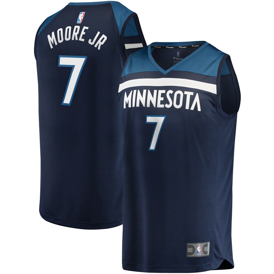 Men's Minnesota Timberwolves Wendell Moore Jr. Fanatics Navy 2022 NBA Draft First Round Pick Fast Break Replica Player Jersey Icon - Edition - Ujersey NFL Shop