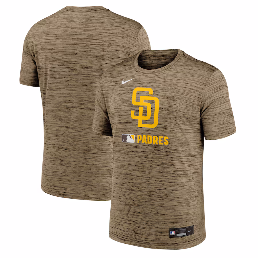 Men's San Diego Padres Nike Brown Authentic Collection Velocity Performance Practice T-Shirt - Ujersey