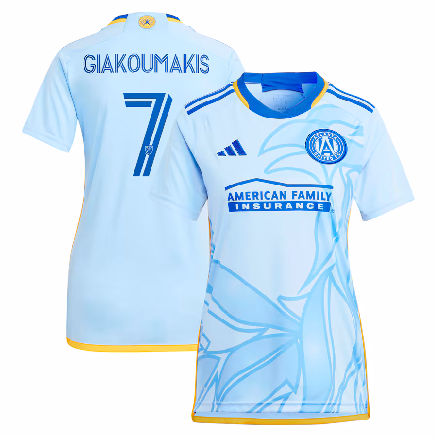 Women's Atlanta United FC Giorgos Giakoumakis adidas Light Blue 2024 The Resurgens Kit Replica Player Jersey - Ujersey NFL Shop