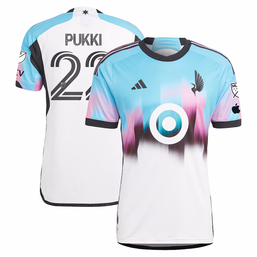 Men's Minnesota United FC Teemu Pukki adidas White 2024 The Northern Lights Kit Authentic Player Jersey - Ujersey NFL Shop