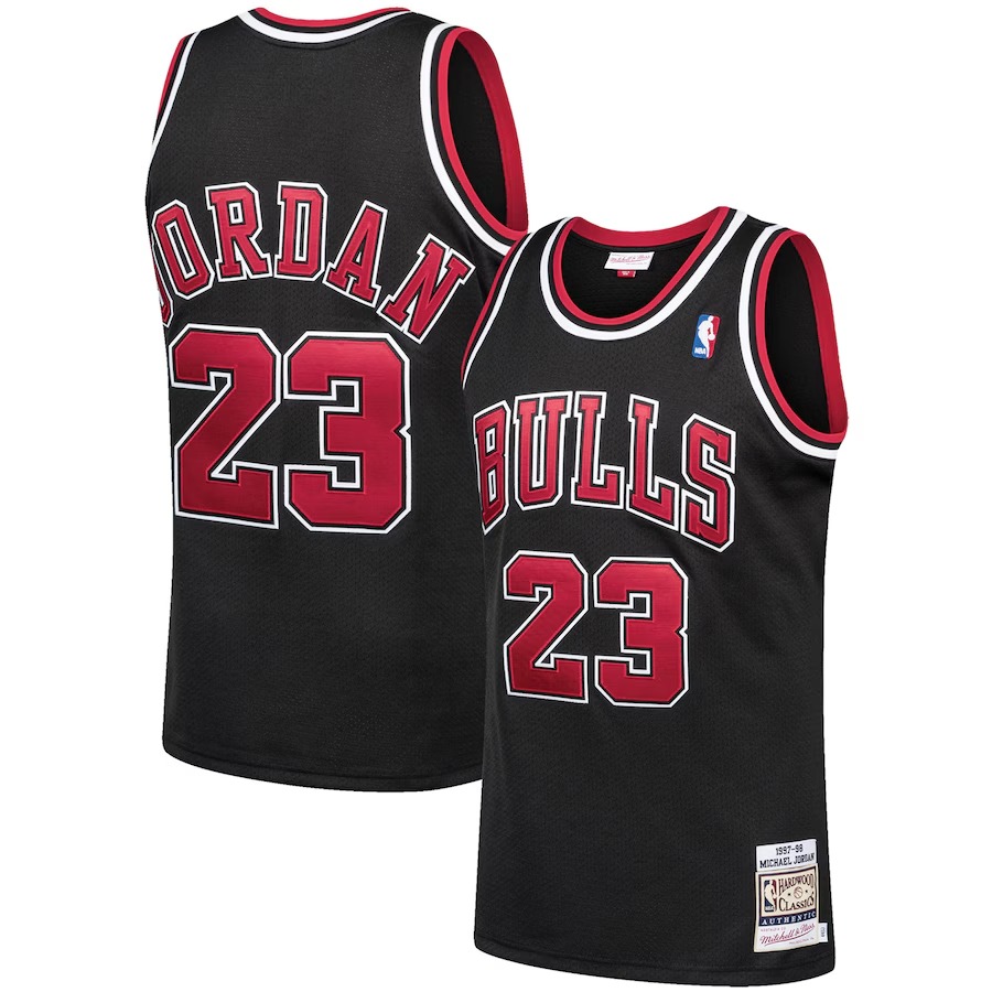 Men's Chicago Bulls Michael Jordan Mitchell & Ness Black 1997/98 Hardwood Classics Authentic Jersey - Ujersey NFL Shop