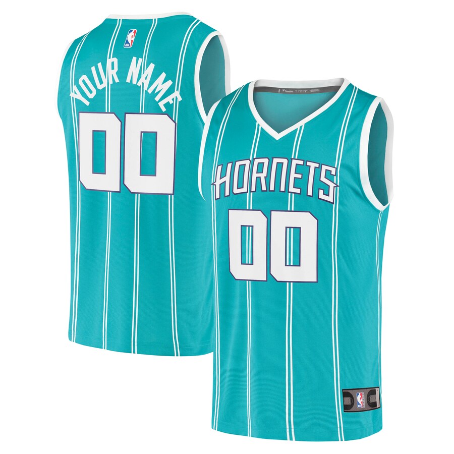 Men's Charlotte Hornets Fanatics Teal Fast Break Replica Custom Jersey - Icon Edition - Ujersey NFL Shop
