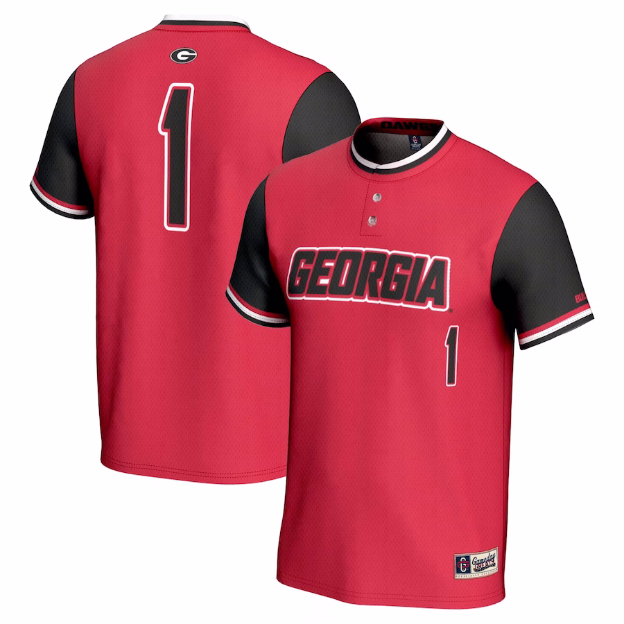 #1 Georgia Bulldogs GameDay Greats Youth Lightweight Softball Jersey - Red - Ujersey NFL Shop