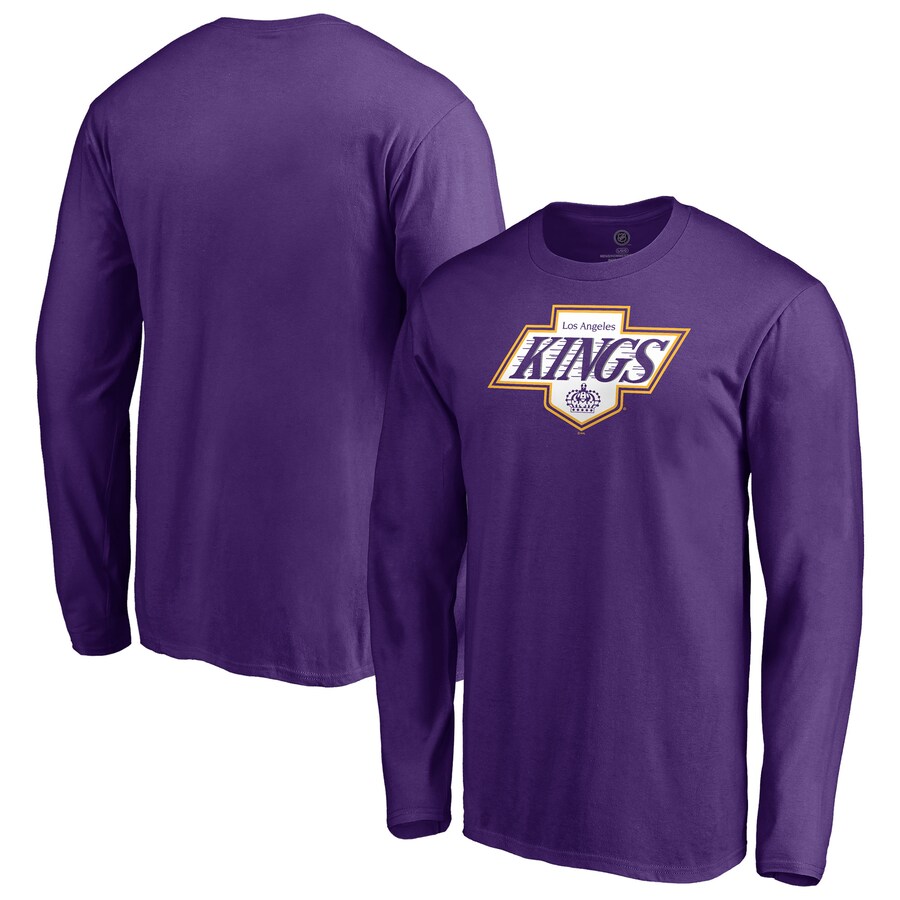 Men's Los Angeles Kings Purple Special Edition Primary Logo Long Sleeve T-Shirt - Ujersey NFL Shop