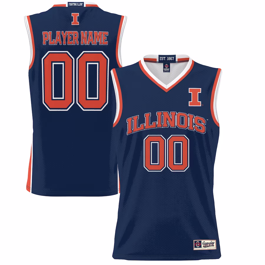 Illinois Fighting Illini GameDay Greats Unisex  Lightweight NIL Pick-A-Player Basketball Jersey - Navy - Ujersey NFL Shop