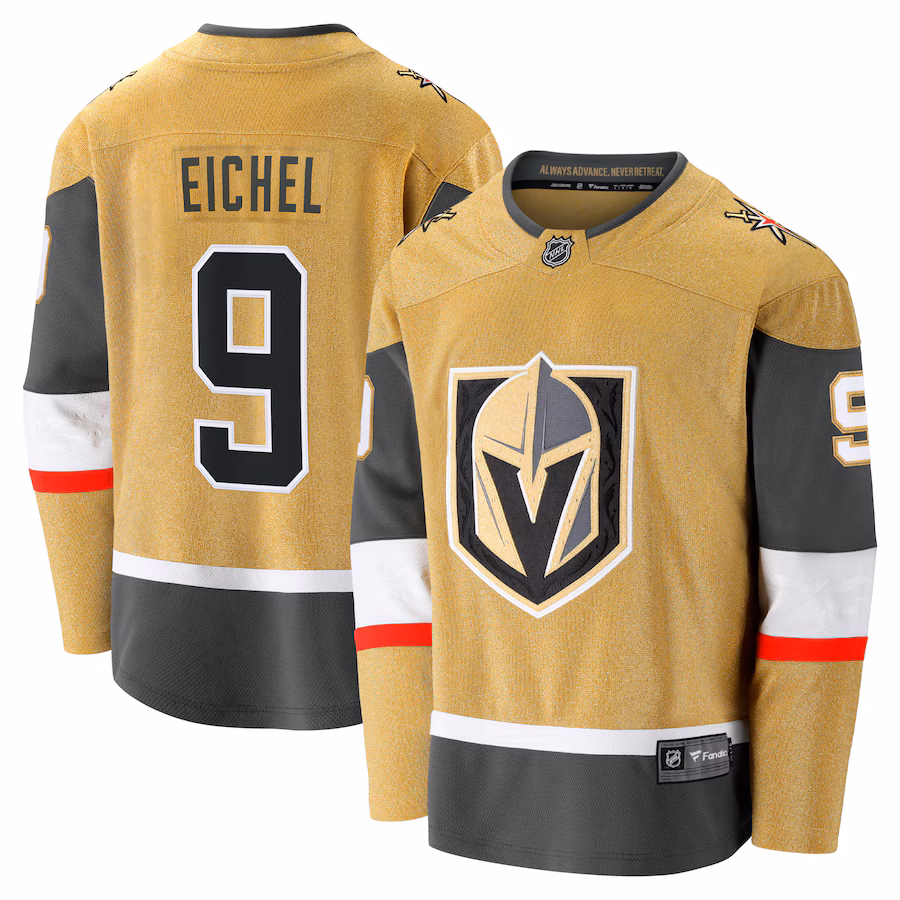 Men's Vegas Golden Knights Jack Eichel Fanatics Gold Alternate Premier Breakaway Player Jersey - Ujersey NFL Shop