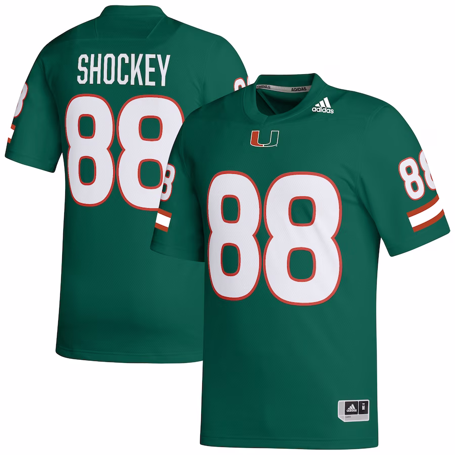 Jeremy Shockey Miami Hurricanes adidas Retired Football Player Jersey - Green - Ujersey NFL Shop