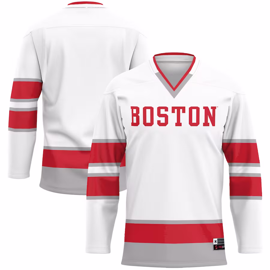 Boston University GameDay Greats Hockey Jersey - White - Ujersey