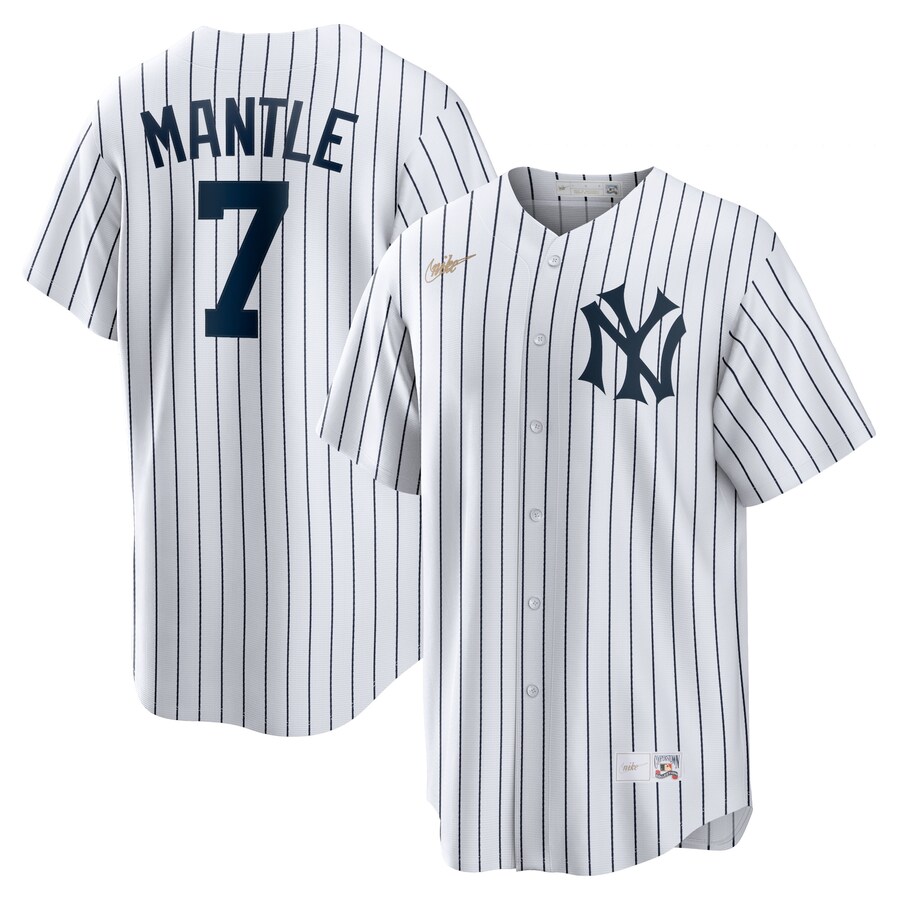 Men's New York Yankees Mickey Mantle Nike White Home Cooperstown Collection Player Jersey - Ujersey NFL Shop