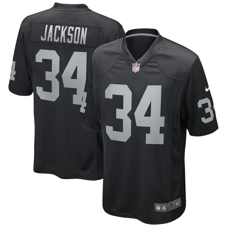 Men's Las Vegas Raiders Bo Jackson Nike Black Game Retired Player Jersey - Ujersey NFL Shop