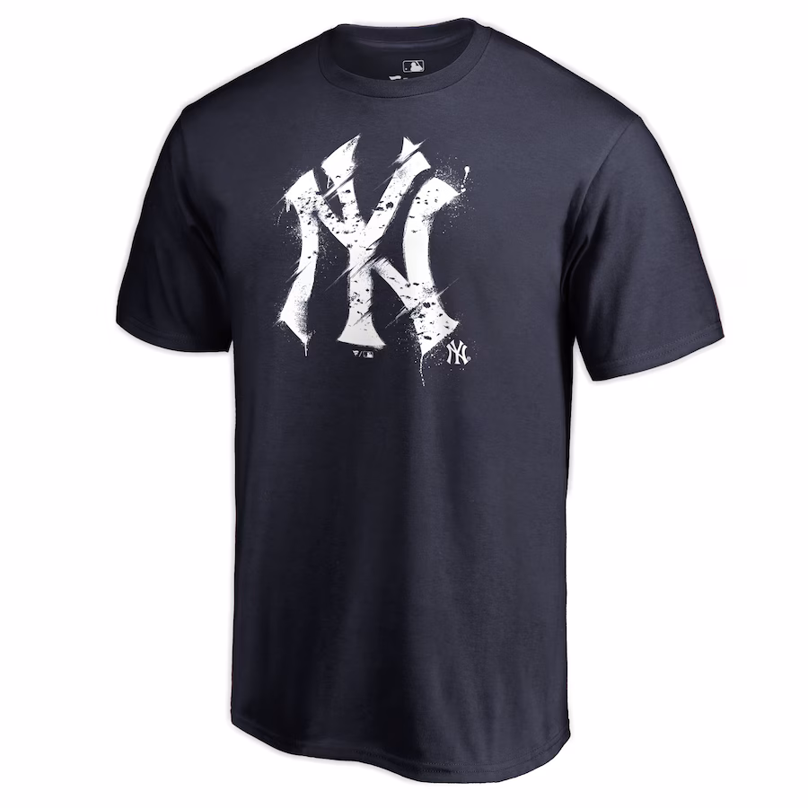 Men's New York Yankees Navy Splatter Logo T-Shirt - Ujersey