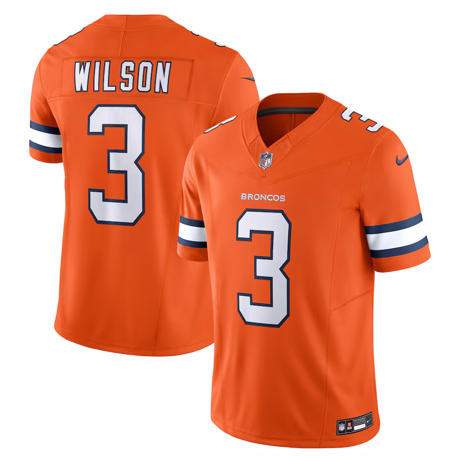 Men's Denver Broncos Russell Wilson Nike Orange Vapor F.U.S.E. Limited Jersey - Ujersey NFL Shop