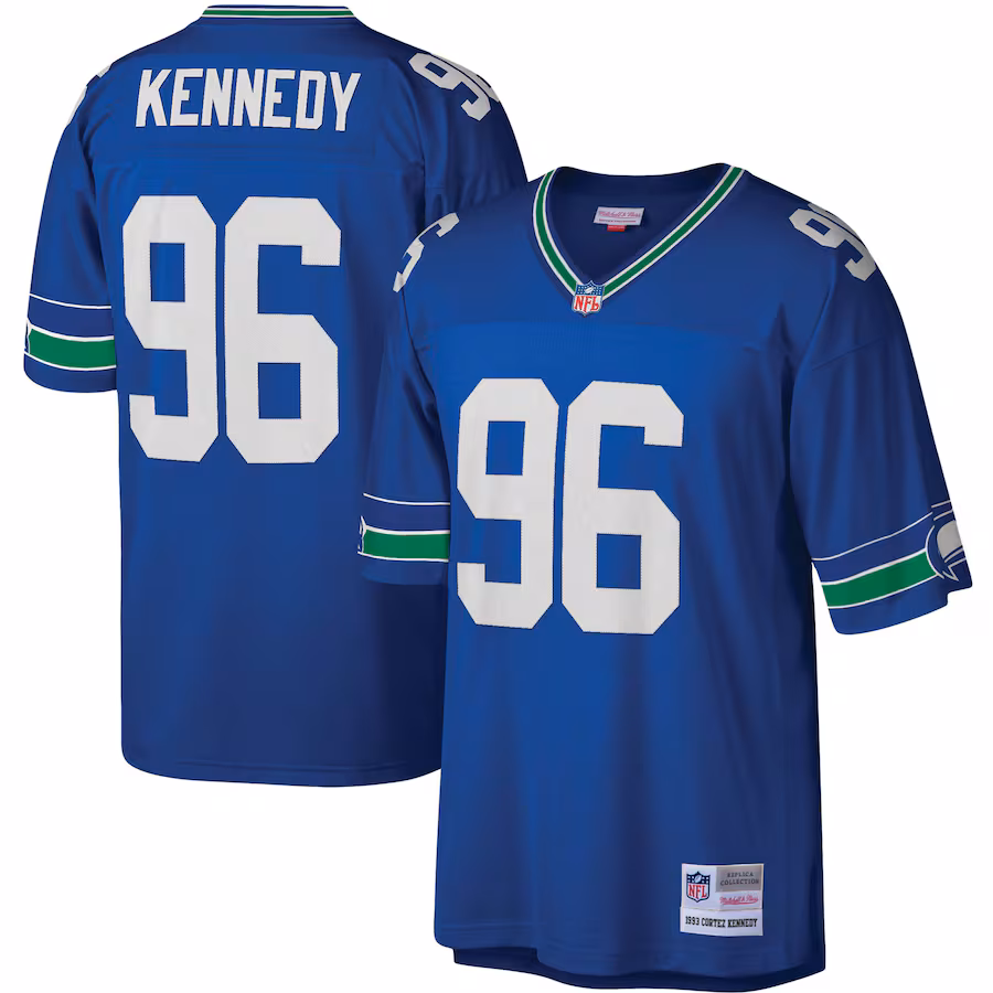 Men's Seattle Seahawks Cortez Kennedy Mitchell & Ness Royal Legacy Replica Jersey - Ujersey NFL Shop