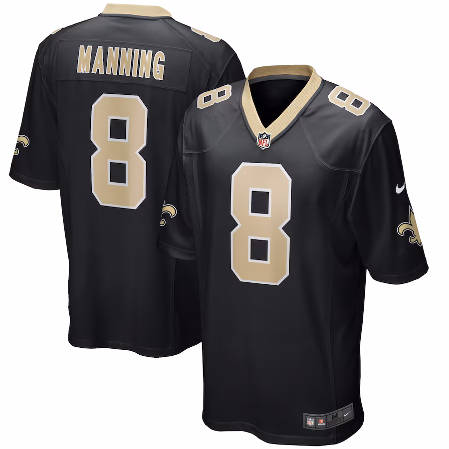 Men's New Orleans Saints Archie Manning Nike Black Game Retired Player Jersey - Ujersey NFL Shop