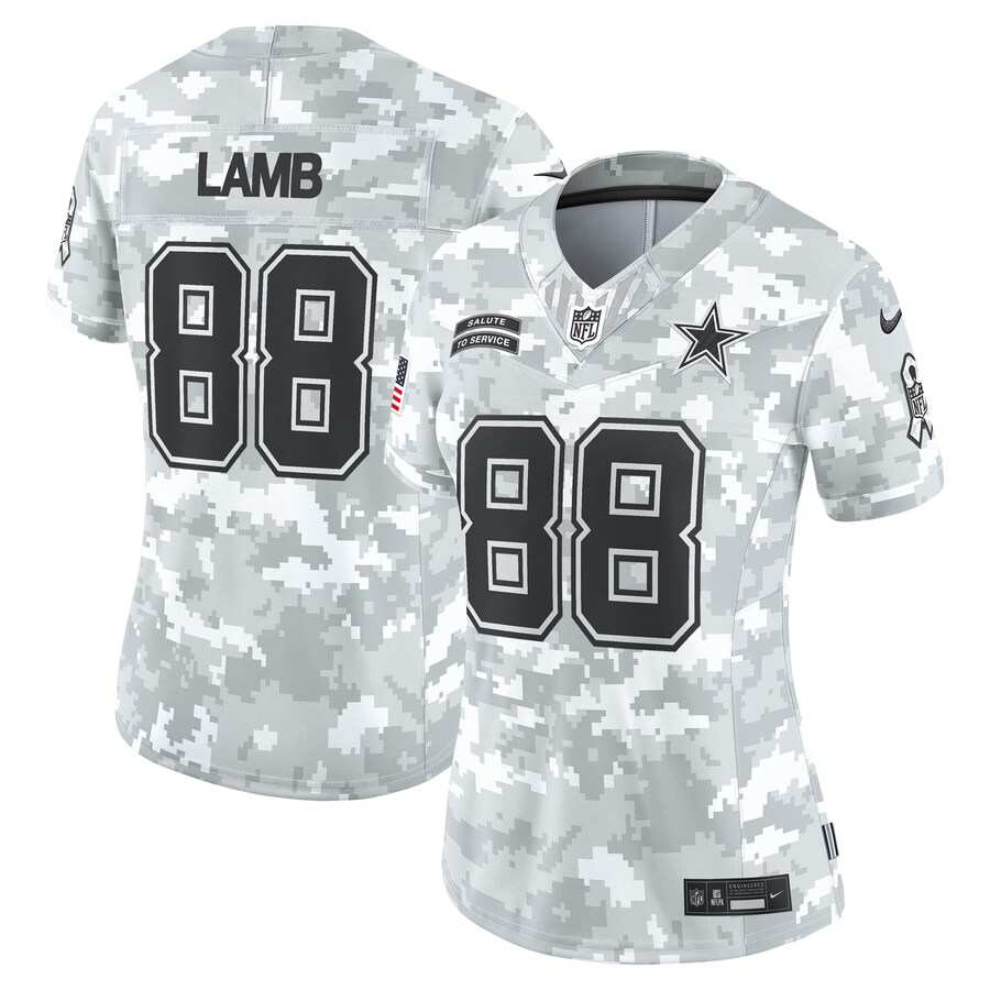 Women's Dallas Cowboys CeeDee Lamb Nike Arctic Camo 2024 Salute to Service Limited Jersey - Ujersey NFL Shop