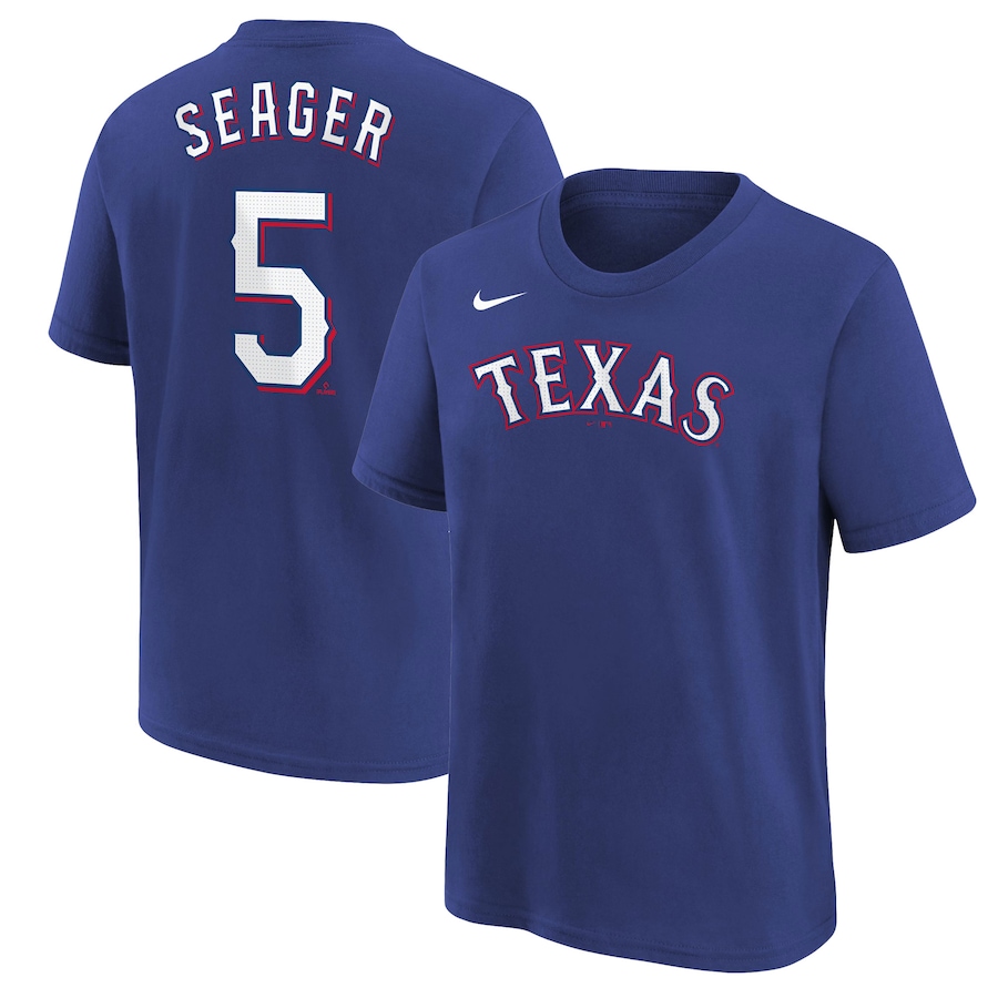 Youth Texas Rangers Corey Seager Nike Royal Home Player Name & Number T-Shirt - Ujersey NFL Shop