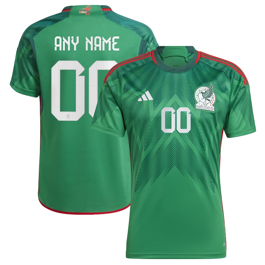 Men's Mexico National Team adidas Green 2022/23 Home Custom Replica Jersey - Ujersey NFL Shop