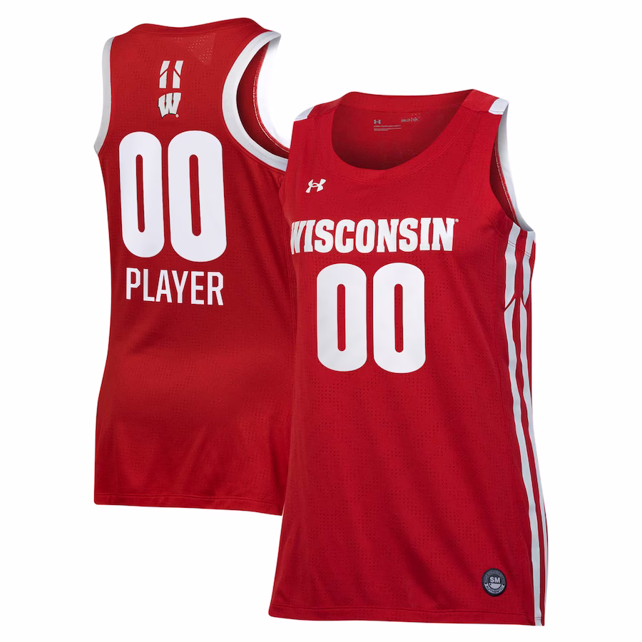 Wisconsin Badgers Under Armour Women's Pick-A-Player NIL Women's Basketball Jersey - Red - Ujersey NFL Shop