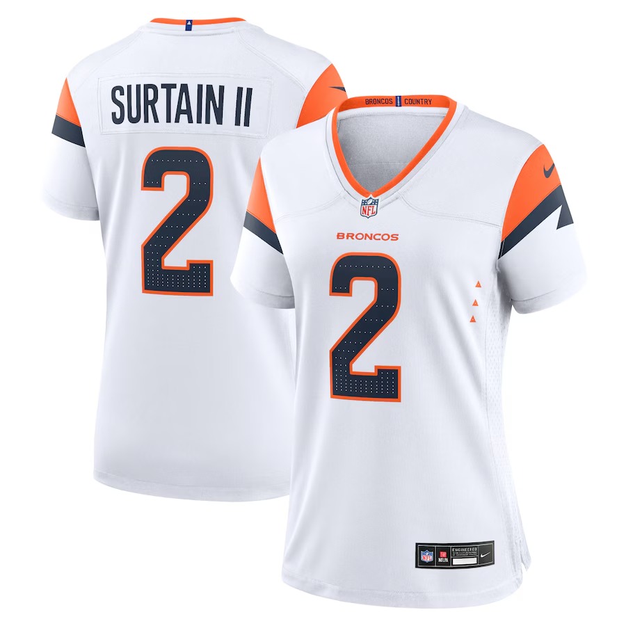 Women's Denver Broncos Patrick Surtain II Nike White Game Jersey - Ujersey NFL Shop