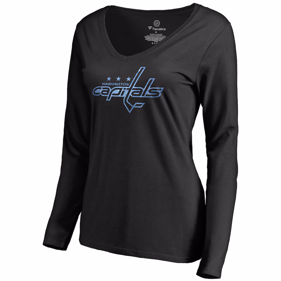 Women's Washington Capitals Black Pond Hockey Long Sleeve T-Shirt - Ujersey NFL Shop