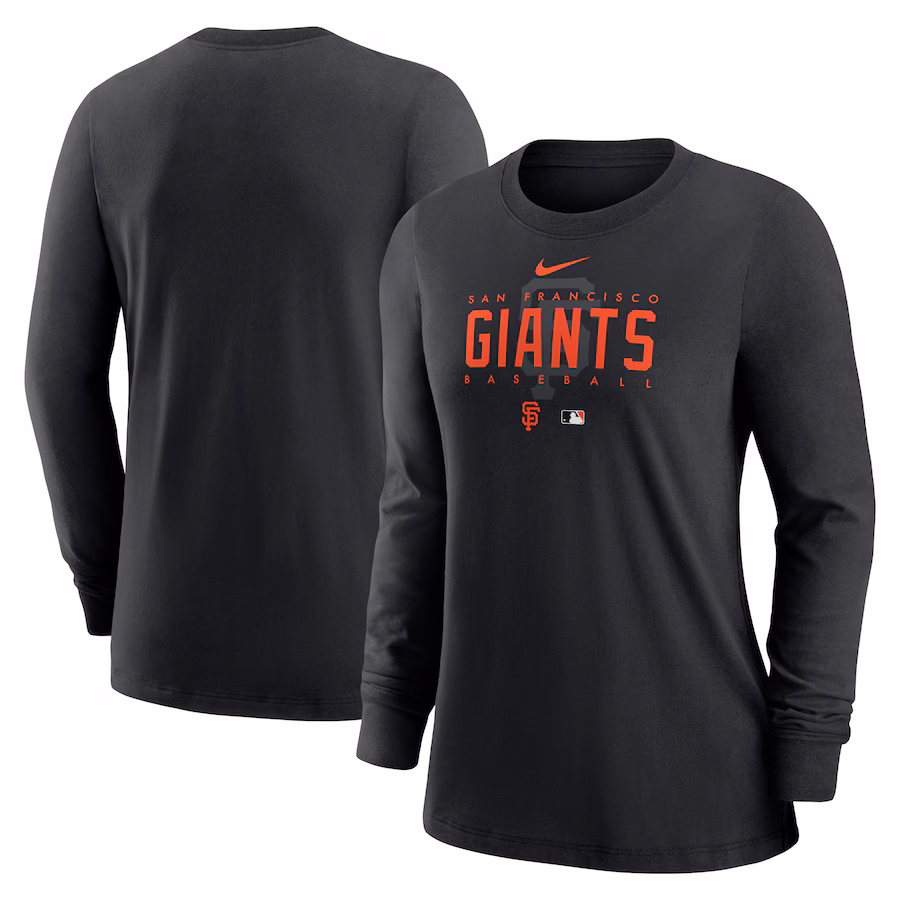 Women's San Francisco Giants Nike Black Authentic Collection Legend Performance Long Sleeve T-Shirt - Ujersey NFL Shop