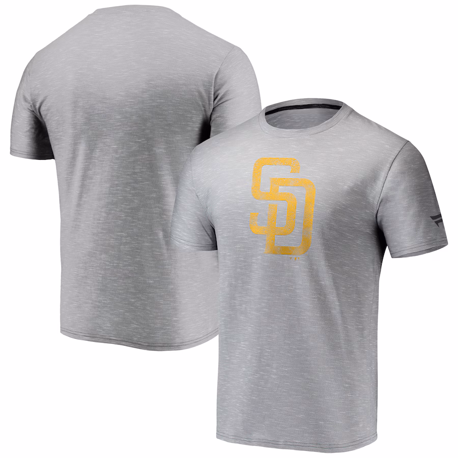 Men's San Diego Padres Fanatics Gray Team Logo Space-Dye T-Shirt - Ujersey