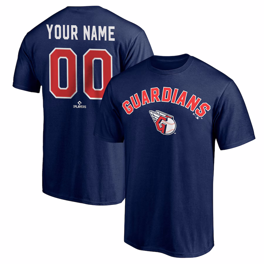 Men's Cleveland Guardians Navy Personalized Winning Streak T-Shirt - Ujersey NFL Shop