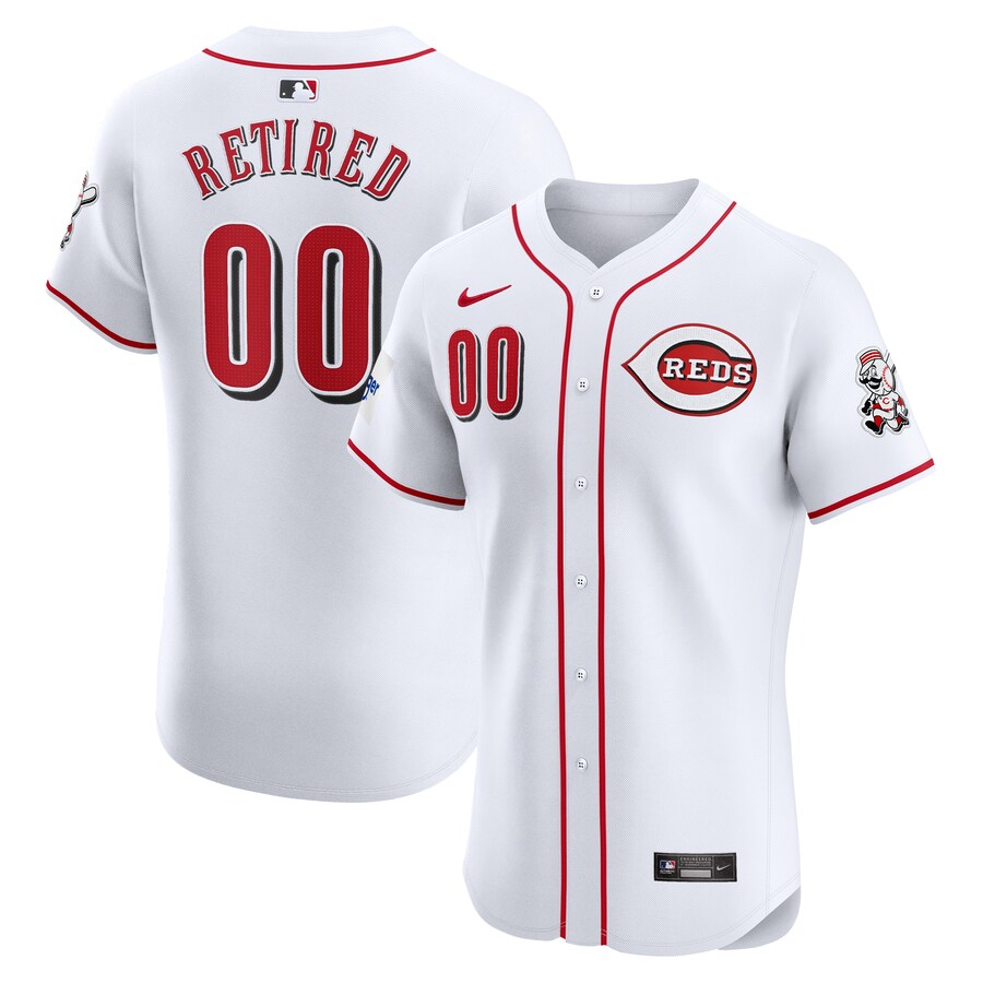 Men's Cincinnati Reds Nike White Home Elite Pick-A-Player Retired Roster Patch Jersey - Ujersey NFL Shop